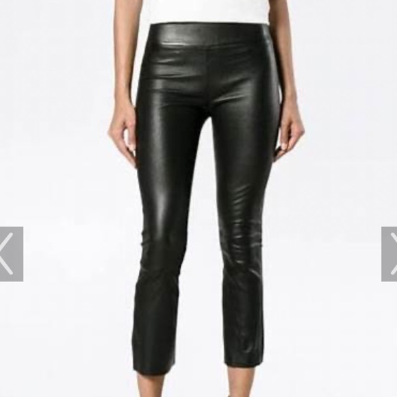 sprwmn Pants - Sprwmn cropped leather pull on pant
